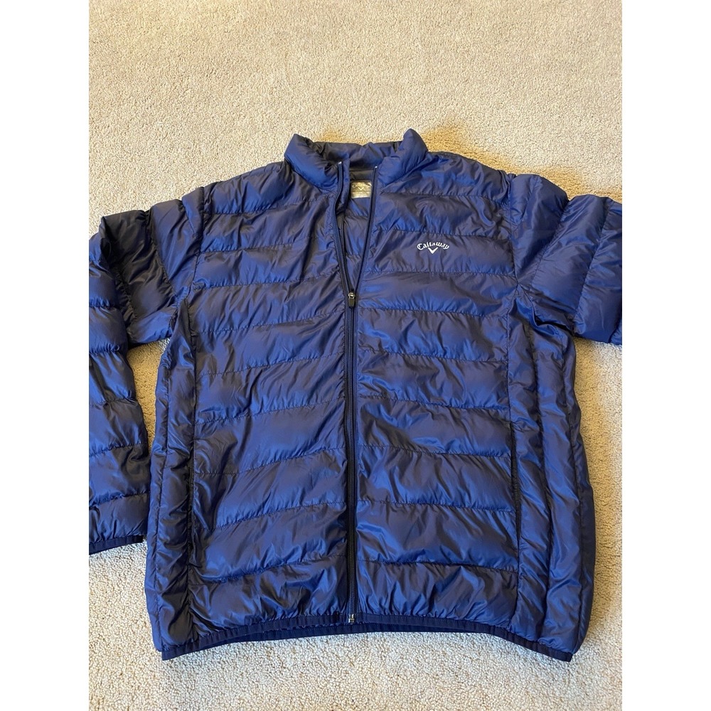 Callaway Chevron Quilted Puffer Zip Jacket Hybrid Peacoat Blue Men's Xl